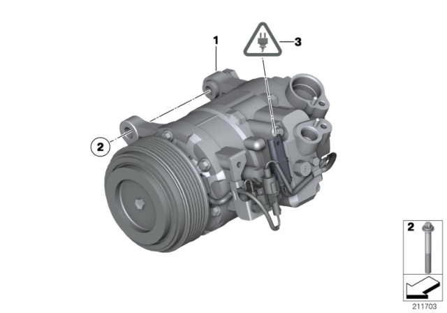 2016 BMW X3 Rp Air Conditioning Compressor Diagram