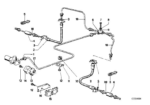 1976 BMW 530i Brake Hose Rear Diagram for 34321159878