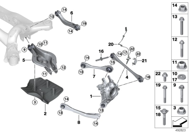 2020 BMW Z4 Wheel Carrier, Rear Right Diagram for 33306878626
