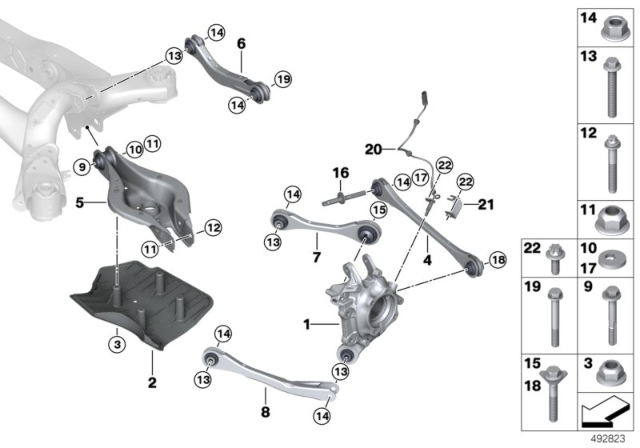 2020 BMW Z4 Wheel Carrier, Rear Left Diagram for 33306878625