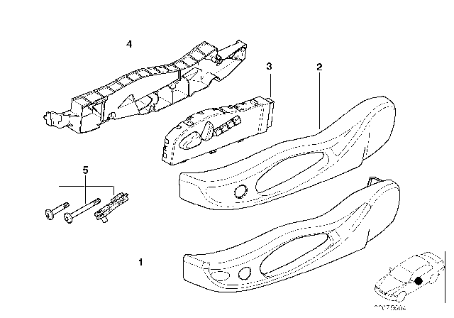 2004 BMW M3 Covering Outer Right Diagram for 52107902280
