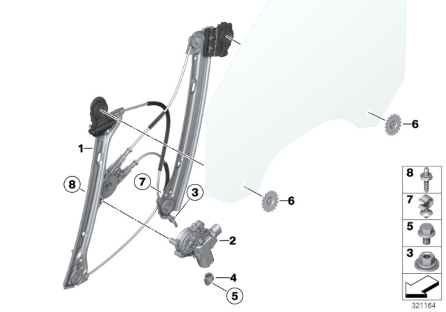 2015 BMW 428i Gran Coupe Door Window Lifting Mechanism Diagram 1