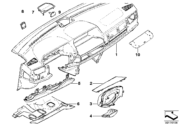 2007 BMW 760Li Trim Panel, Active Knee Protector Diagram for 51457062912