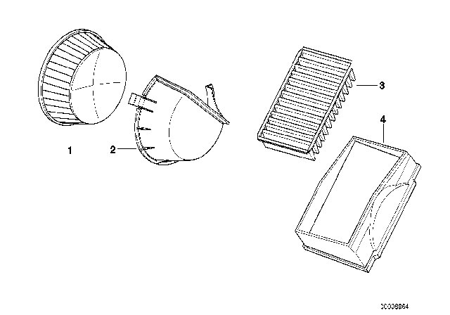 1997 BMW 318ti Covering Cap Left Diagram for 64118363277