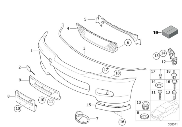 2003 BMW 325Ci M Trim Panel, Front Diagram