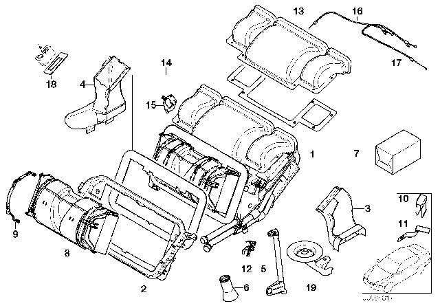 2000 BMW Z8 Housing Parts - Air Conditioning Diagram