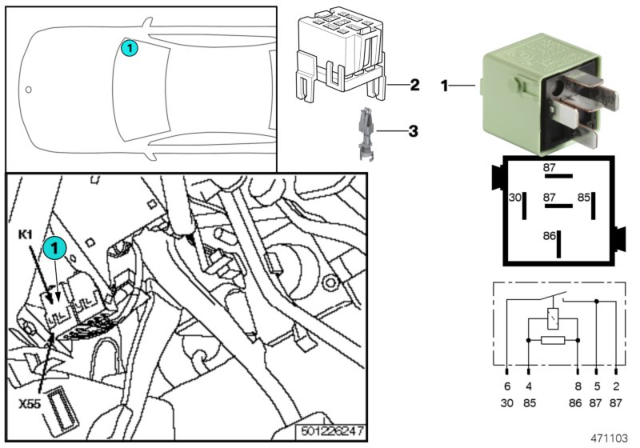 1997 BMW 750iL Relay, Starter Interlock Diagram