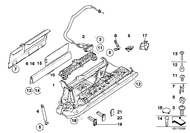 2005 BMW 645Ci Glove Box With Airbag Diagram