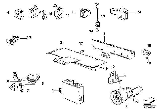 1989 BMW 525i Alarm System Diagram