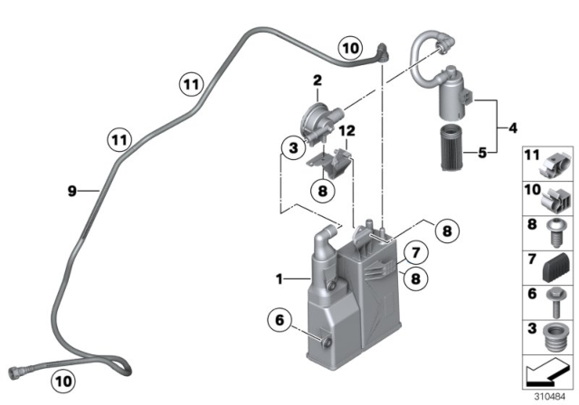 2013 BMW Alpina B7 Activated Charcoal Filter / Fuel Ventilate Diagram