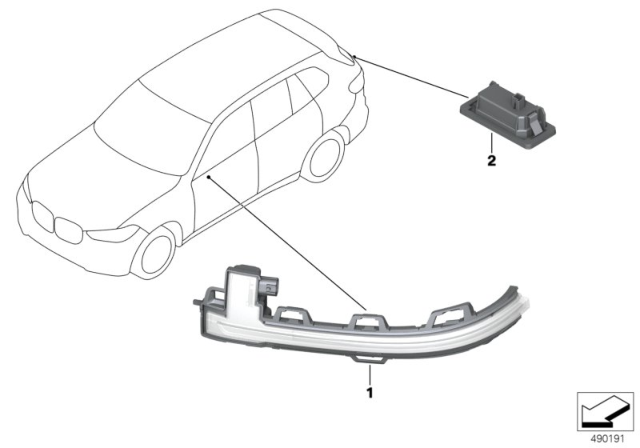 2020 BMW X7 Side Repeater / Lights Outer Diagram
