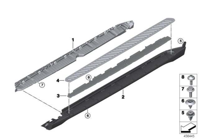 2016 BMW X6 Trim, Sill / Wheel Arch Footboard Diagram