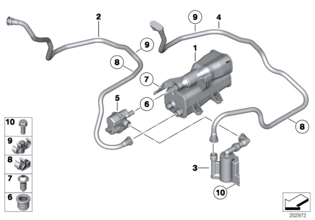 2015 BMW Z4 Activated Charcoal Filter / Fuel Ventilate Diagram