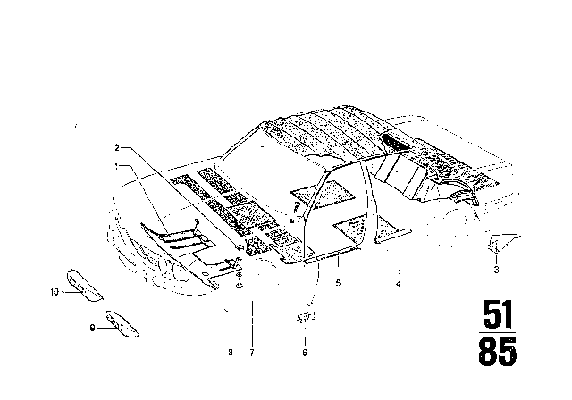 1973 BMW 3.0S Underride Protection Diagram