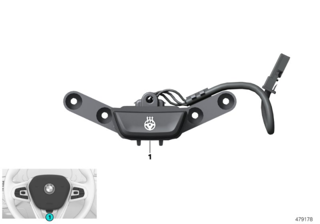 2020 BMW X6 Steering Wheel Heating Push-Button Diagram