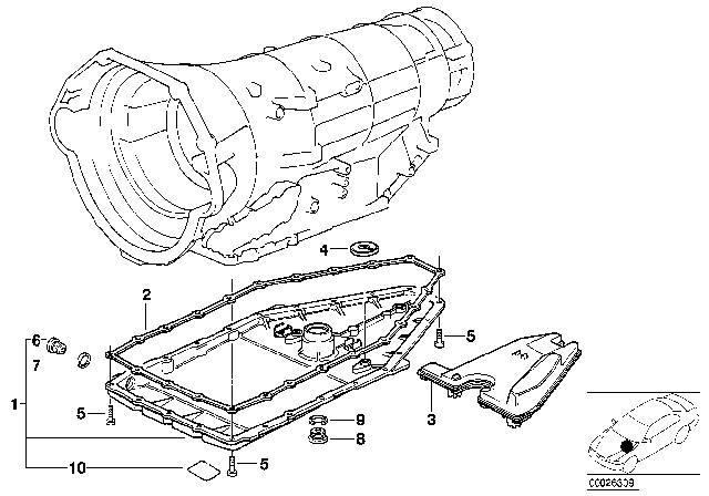 1999 BMW 750iL Oil Pan (A5S560Z) Diagram