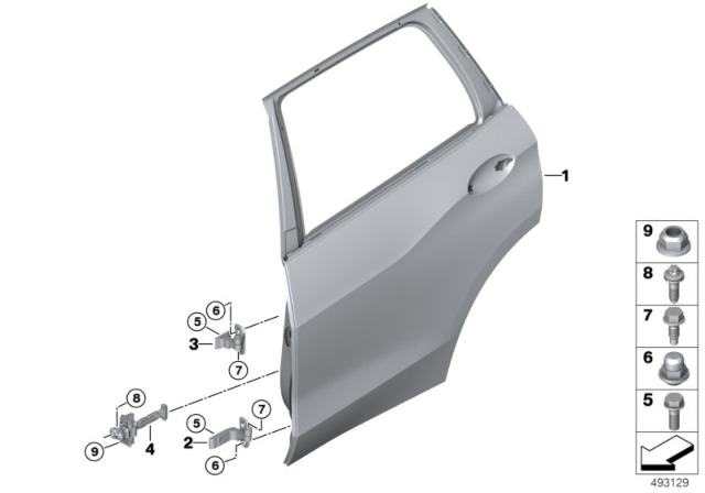 2020 BMW X5 Rear Door - Hinge / Door Brake Diagram