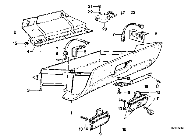 1984 BMW 325e Glove Box Diagram