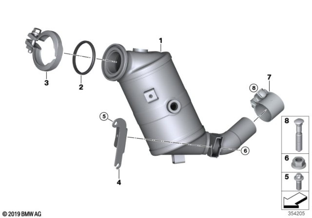 2018 BMW i3 Exchange Catalytic Converter Close To Engine Diagram for 18308658639