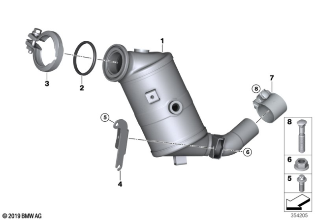 2018 BMW i3 Holder Catalytic Converter Near Engine Diagram for 18307623123