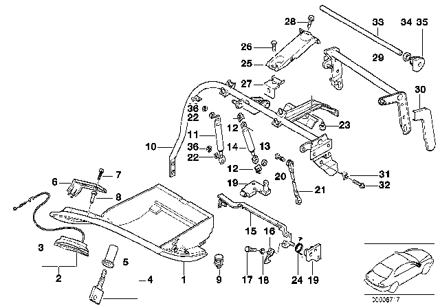 1997 BMW 750iL Glove Box, Leather Diagram for 51168179929