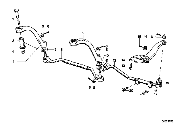 1977 BMW 630CSi Automotive Tie Rod Assembly Diagram for 32211124475