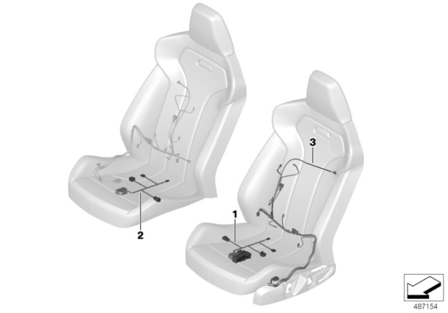 2019 BMW X7 Wiring Harness, Seat, Front Diagram 1