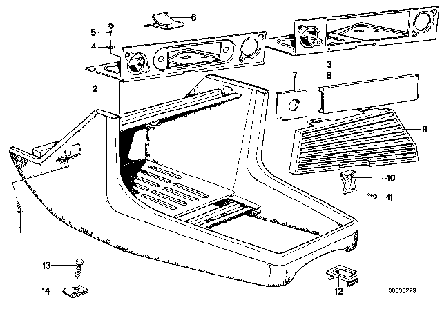 1987 BMW M6 Storing Partition Mounting parts Diagram
