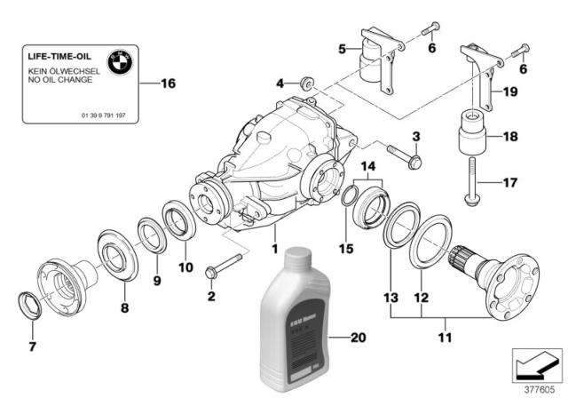 2003 BMW 320i Vibration Absorber With Bracket Diagram for 33107513896