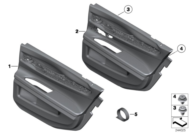 2010 BMW 750i Door Trim, Rear Diagram 2