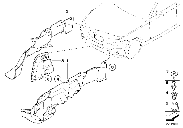 2010 BMW 335d Diesel Encapsulation, Front Left Diagram for 51717131711