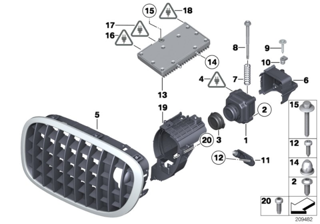 2011 BMW 740Li Night Vision Camera Diagram for 66549203322