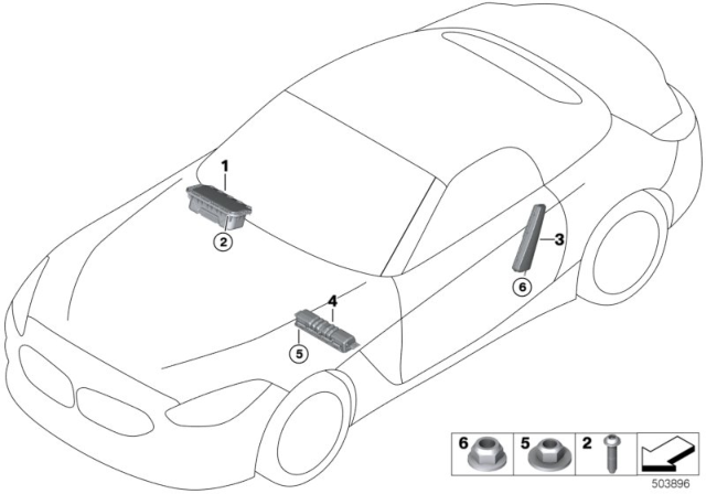 2019 BMW Z4 KNEE PROTECTION AIRBAG MODUL Diagram for 72126805106