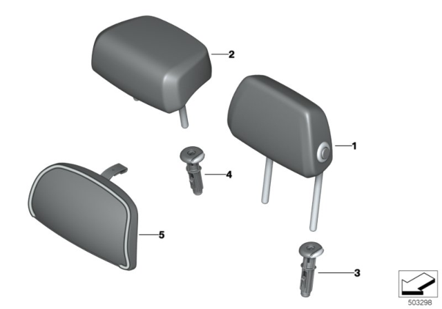 2020 BMW X5 Rear Seat Head Restraint Diagram