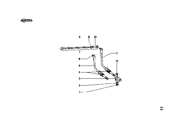 1969 BMW 2000 Accelerator Pedal / Rod Assy Diagram 2