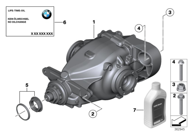 2015 BMW X1 Differential Diagram for 33107592937