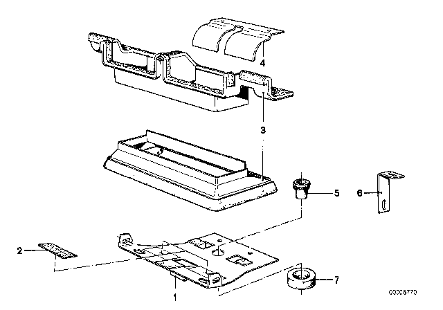 1981 BMW 528i Air Conditioning System Mounting Parts Diagram