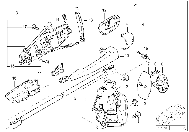 2005 BMW 325i Door Swivel Handle Diagram 2