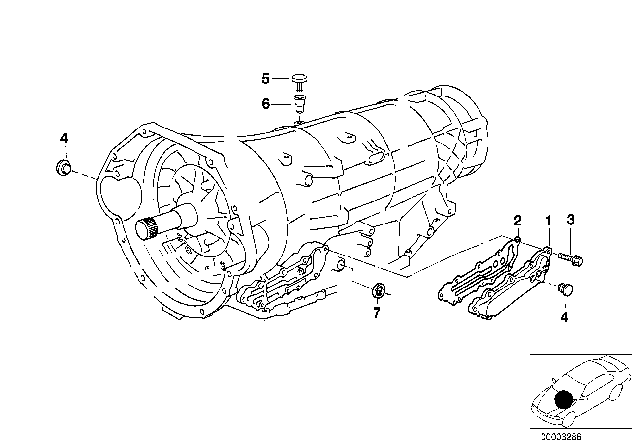 1993 BMW 740iL Transmission Housing (A5S560Z) Diagram