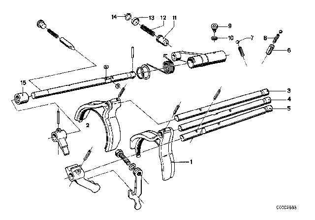 1980 BMW 528i Inner Gear Shifting Parts (Getrag 262) Diagram 2