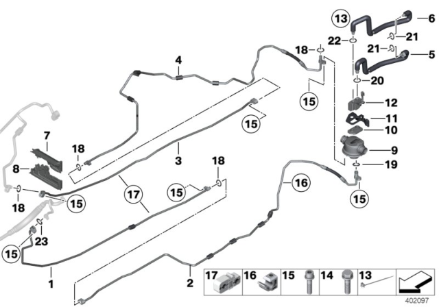 2012 BMW 750Li Refrigerant Lines, Hybrid Diagram