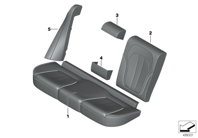 2020 BMW X5 COVER, BACKREST, CENTER, LEA Diagram for 52207994690