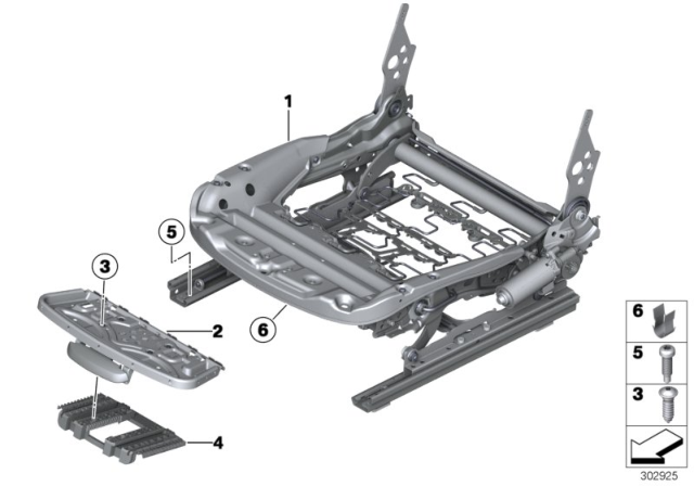 2016 BMW X4 Seat, Front, Seat Frame Diagram 2