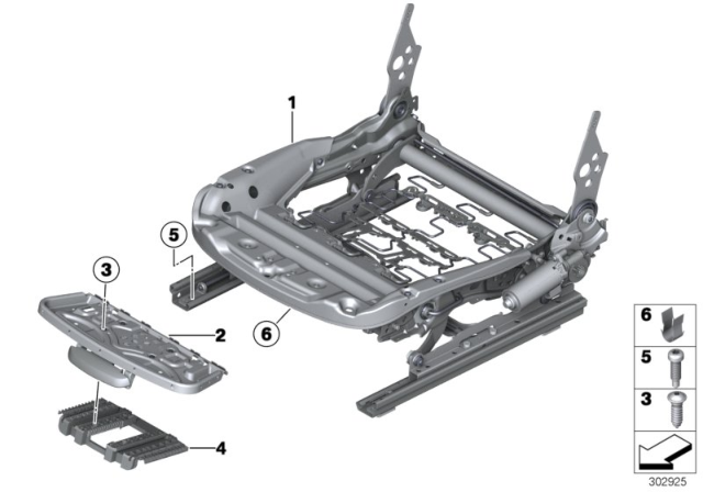 2017 BMW X3 Seat, Front, Seat Frame Diagram 2