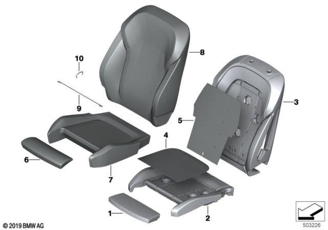 2019 BMW X3 Foam Part, Thigh Support Diagram for 52106994383