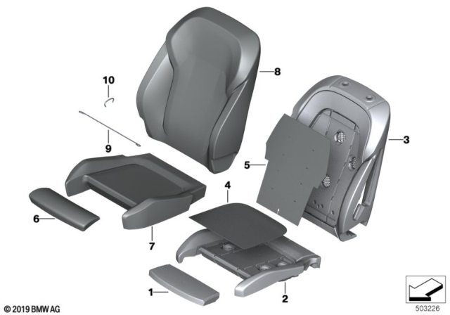 2019 BMW X3 Cover, Comfort.Backrest, A/C Leather, Right Diagram for 52107472516