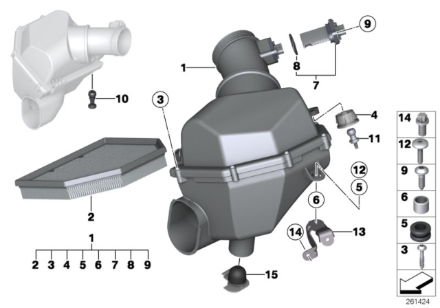 2016 BMW M6 Intake Silencer / Filter Cartridge Diagram