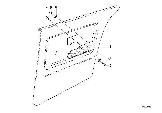 1985 BMW 325e Armrest, Rear Diagram