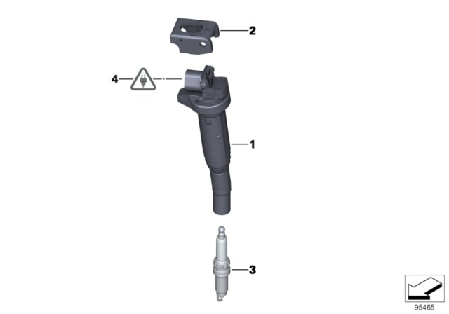 2011 BMW 328i xDrive Ignition Coil / Spark Plug Diagram