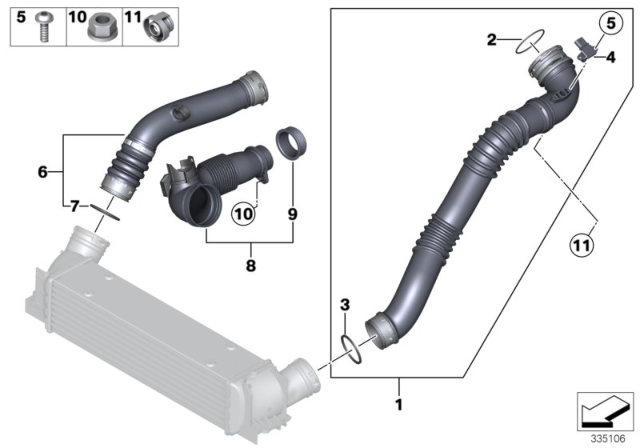 2014 BMW Z4 Charge-Air Duct Diagram for 13717607941